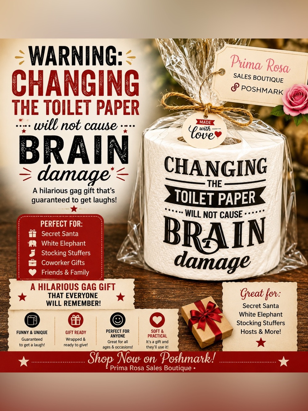 Gag gift bath tissue